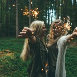 Two girls with sparks